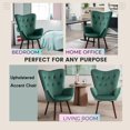 thumbnail image 3 of Homycasa Scandinavian Accent Chair Wingback Armchair Velvet Upholstered, Forest Green, 3 of 8