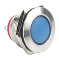thumbnail image 2 of LED Indicator 22mm Nickel Plated Brass Metal Universal Waterproof Pin Blue Signal Light 6V Blue, 2 of 14