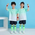 thumbnail image 2 of Gyexs Boys Summer Outfits Size 6-8 Kid Athletic Short Set Casual Crewneck T-Shirt Gym Shorts 2 Piece Outfits Sport Basketball Clothes(Sportswear, Light Green, 4-5 Years), 2 of 5