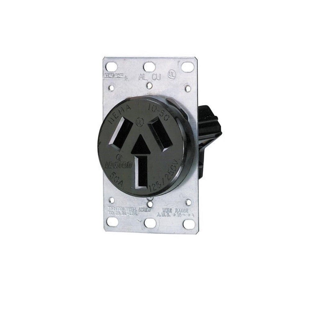 Lot of 3, Leviton 5206 NonGrounding Flush Mount Power Outlet, 50A125
