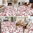 thumbnail image 6 of 6x9 Area Rugs, Red Boho Flower Non-Skid Rubber Backing Large Rectangle Rugs - Living Room Bedroom Home Office, Vintage Paisley Farmhouse Pattern Indoor Floor Mat Carpets Washable Rug, 6 of 9