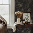 thumbnail image 5 of Tempaper Black & Metallic Gold Peonies Peel and Stick Wallpaper, 20.5" x 16.5', 5 of 9