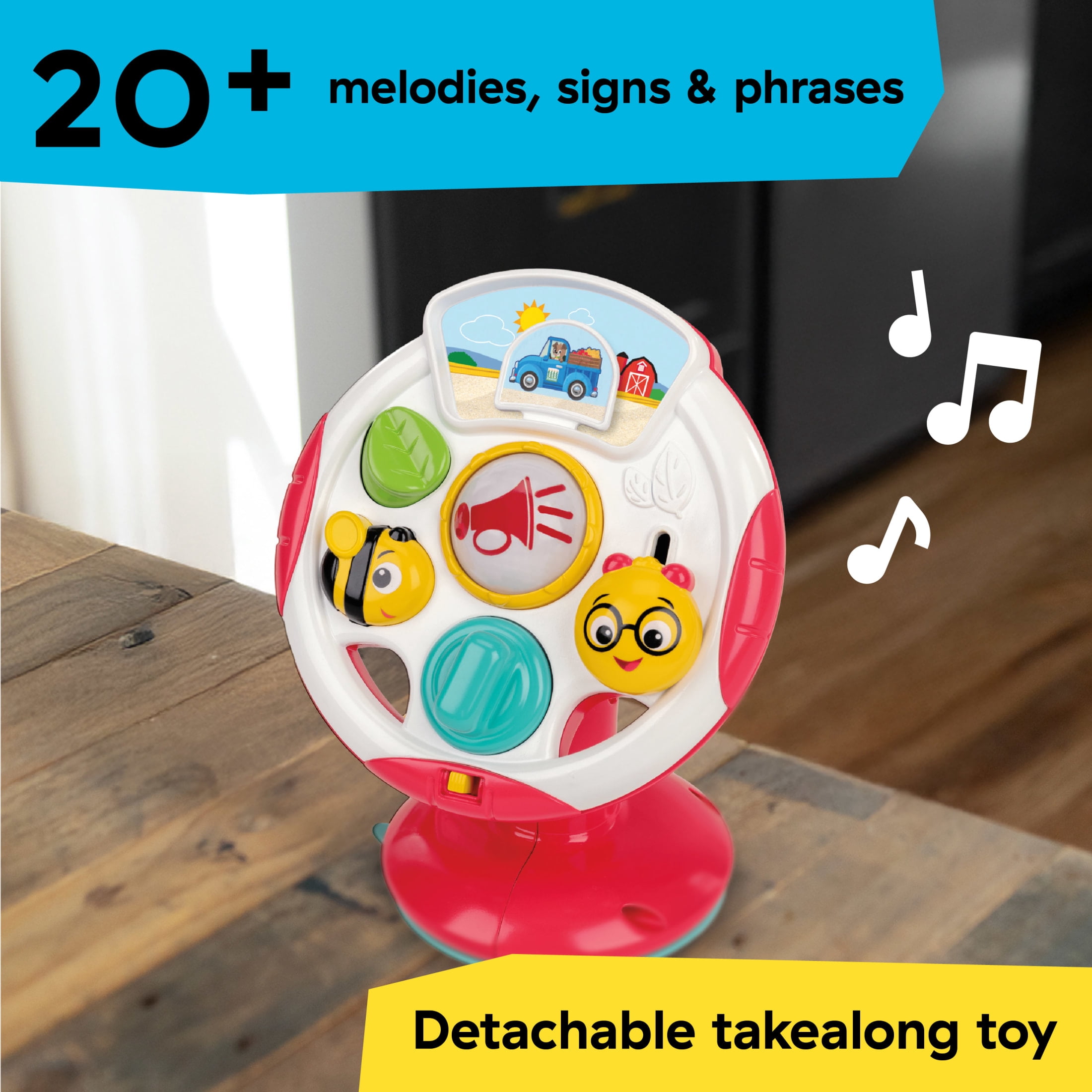 Baby Einstein Farm Explorers Snack & Steer 2 in 1 Feeding Seat, Ages 6-36 months