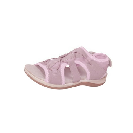 

Glookwis Woman Flat Sandals Hook&loop Comfy Open Toe Outdoor Women s Anti Slip Breathable Beach Shoes Soft Aech Support Summer Pink 6