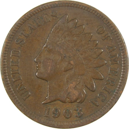 1903 Indian Head Cent F Fine Penny 1c Coin