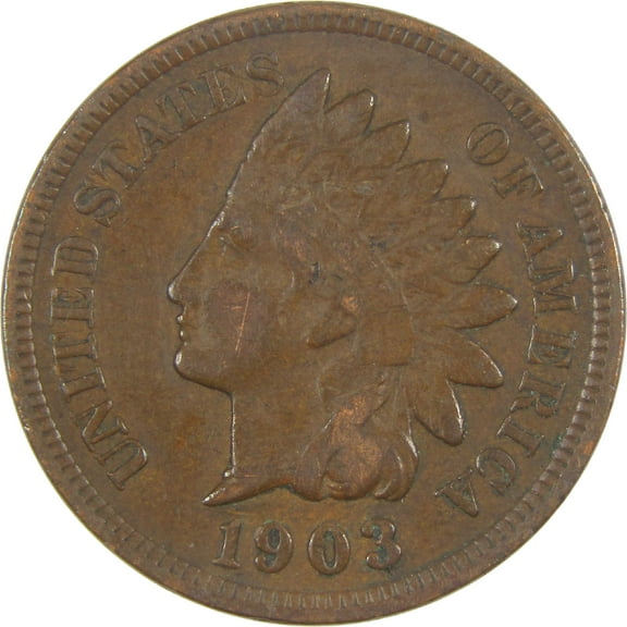 1903 Indian Head Cent F Fine Penny 1c Coin
