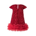 thumbnail image 5 of eczipvz Girls Sequin Dress A Line Sparkly Sleeveless Wedding Gown Party Dresses for Girls Size 5-6 Years, 5 of 9
