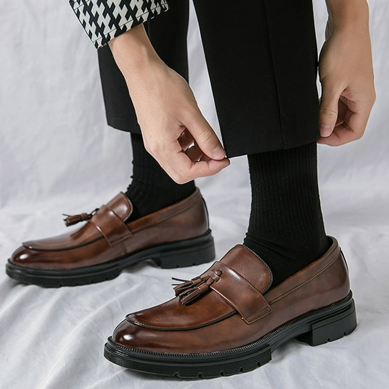 Mens Slip on Penny Loafers 2025 Fashion Casual Leather Oxfords