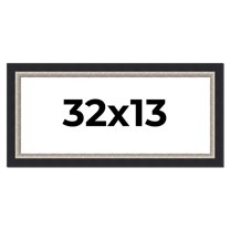 32x13 Frame Black Real Wood Picture Frame Width 2.25 Inches | Interior Frame Depth 0.5 Inches |
