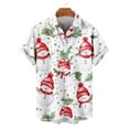 thumbnail image 4 of Mens Christmas Hawaiian Shirts Party Short Sleeve Button Down Shirt Turndown Collar Blouse, 4 of 5