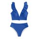 thumbnail image 4 of MKLEKYY Trajes De Baño Hombre Natacion New Multicolor Ruffled V Neck Split Swimsuit High Waist Split Bikini Women'S, 4 of 4
