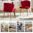 thumbnail image 5 of Modern Velvet Accent Chair Upholstered Makeup Vanity Chair Bedroom Living Room Red, 5 of 11