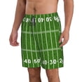 thumbnail image 2 of Wukai American Football Field2 Print Beach Trunks with Compression Liner Swimsuit Quick Dry Beach Sports Shorts with Pocket-Medium, 2 of 6