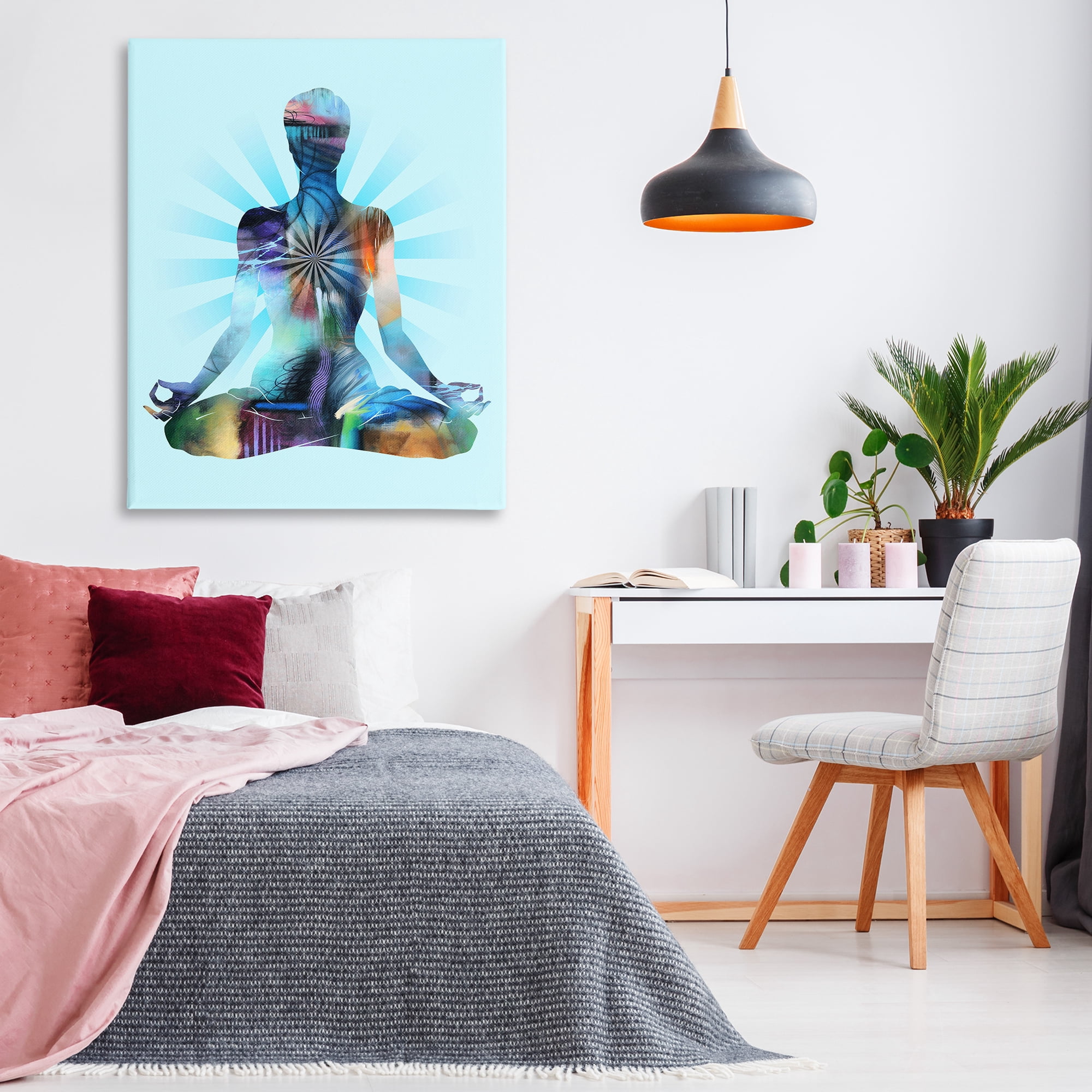 Stupell Industries Zen Meditation Pose Sports Painting Wrapped Canvas Art Print Wall Art, 36 x 48