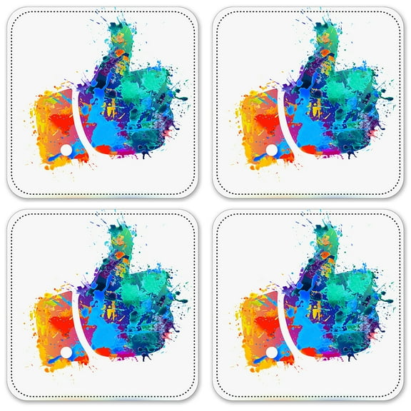 Vinyl Drink Coasters - Set of 4 - Colorful Splatter