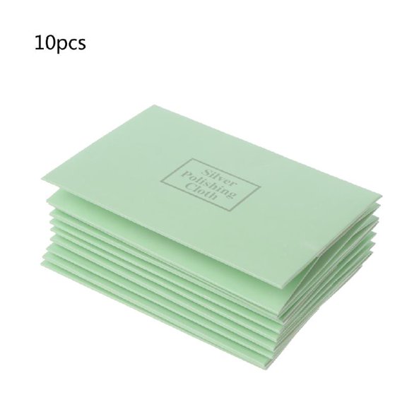 10 Pieces Silver Polishing Cleaning Cloth Keeps Jewelry Clean and Shiny Green