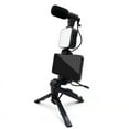 thumbnail image 1 of Mobile Phone Tripod Kit with Microphone LED Fill Vlog Video Making Kit for Live Recording Selfie Study B, 1 of 8
