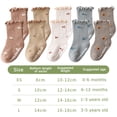thumbnail image 2 of 5 pares de calcetines para bebé niña con volantes calcetines neutros para recién nacidos antideslizantes con empuñaduras, 2 of 6