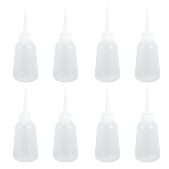 MUSEYA 10pcs 250ml Squeeze Bottles, Empty Plastic Condiment and Glue Bottles with , Refillable Containers for Liquids, Inks, Oils,