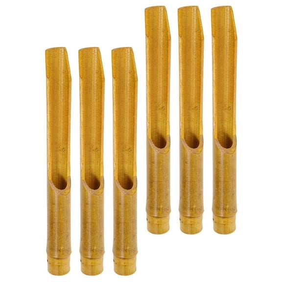ROSENICE 6Set Bamboo Wind Chime Tubes for Diy Crafts 12.6X0.87X0.87in Hollow Tube Japanese Design