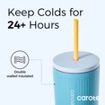 thumbnail image 3 of Carote 2-pack Click Open Insulated Stainless Steel Water Bottle with Ice Barrier Layer , Highlight Series, 19 fl oz, Pink & Blue, 3 of 4