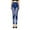 Dark Blue, variant on Patlollav Womens Fashion Elastic Imitation Denim Print Leggings With Yoga Sport Elastic Pants