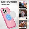 thumbnail image 6 of For iPhone 15 Pro Max Magsafe Case, Transparent Phone Case Compatible with MagSafe, Triple Layer Magnetic Charging Case, iPhone 15 Pro Max Heavy Duty Shockproof and Drop-Proof Phone Case,Crystal Pink, 6 of 7