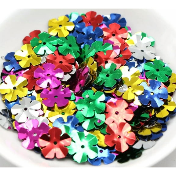 U8MO 1100 Mixed Color 14mm Cup Flower Loose sequins Paillettes Hole Sewing Wedding