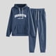 thumbnail image 3 of Gibobby Conjunto de sudadera para mujer Mujer Casual moda sudadera con capucha cintura elástica cordón manga larga pantalones traje(Azul,M), 3 of 4