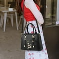 thumbnail image 4 of Women Fashion Embroidered Flower Handbag Solid Color Crossbody Shoulder Bag Top Handle Satchel Messenger Bags, 4 of 5