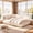 Beige, variant on Bed Frame with Headboard and Soft Rails, Boucle Upholstered Bed Frame with Adjustable Rounded Wave Rails, Low-Profile Design for Bedroom, Playroom