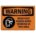 thumbnail image 1 of SignMission OS-WS-A-1218-L-12910 12 x 18 in. OSHA Warning Sign - Wear Face Shields When Working in This Area, 1 of 1