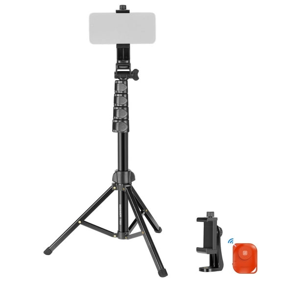 Neewer TS03 66" Phone Tripod - w/Remote & Phone Holder, for iPhone/Camera, Vlogging/Recording