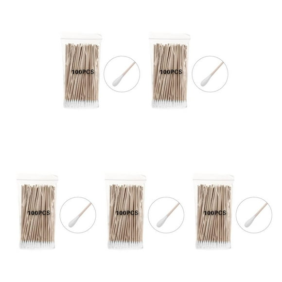 Xingzhi 100 Pieces Cotton Tips Household Accessories Multipurpose Practical Wood Swab 5Set