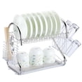 thumbnail image 6 of SAYFUT 2/3 Tier Stainless Steel Dish Display Stand Drainer Drying Rack Drainboard Home Kitchen Shelf Space-Saving Organizer Storage Rack, Black/ White/ Silver, 6 of 8