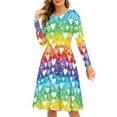 thumbnail image 4 of FKELYI Love Heart Women Dresses Lightweight Rainbow Swing Party Dress Valentine's Day Gift Breathable Long Sleeve Dress for Women Size M, 4 of 5