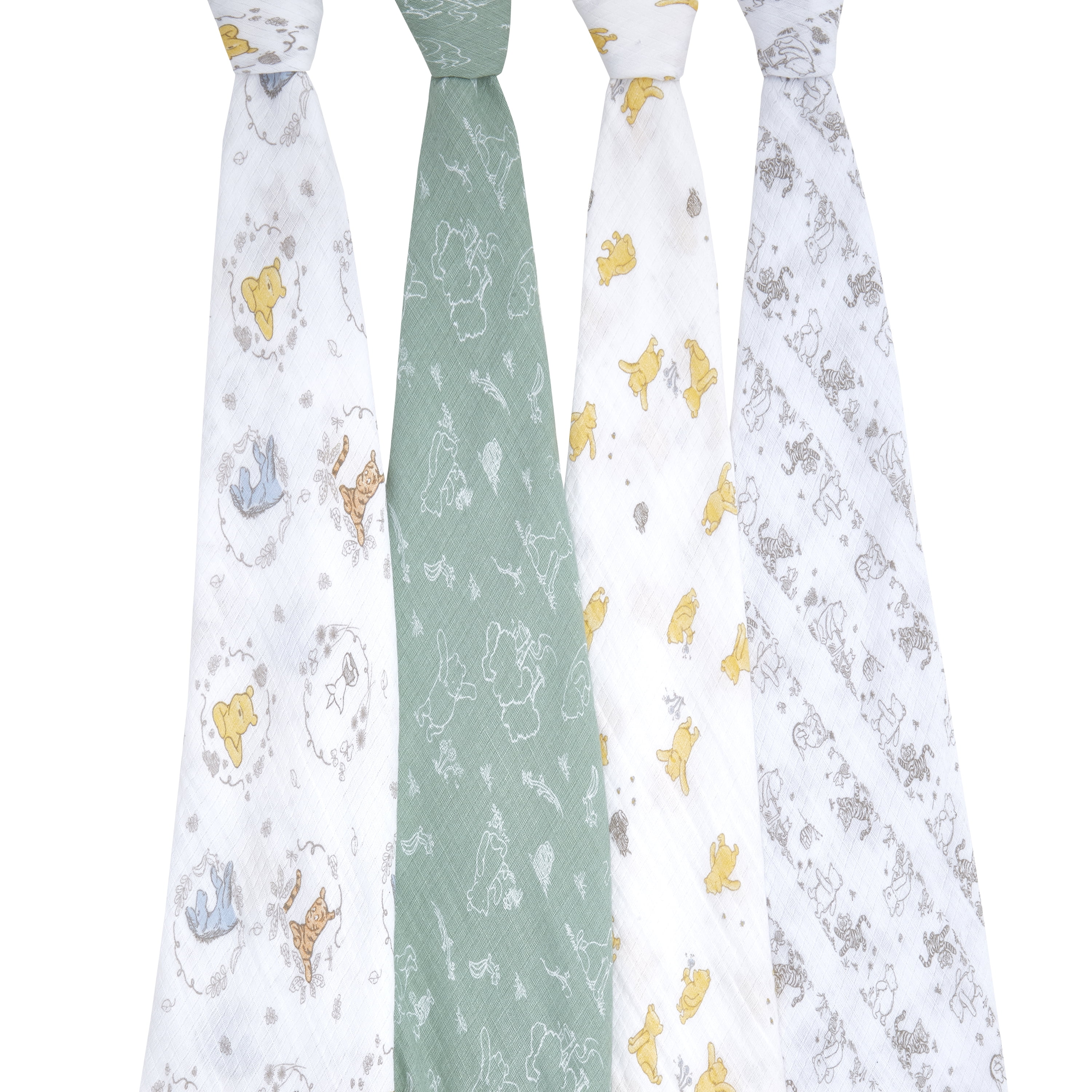 aden + anais x Disney Baby, Cotton Muslin Swaddle Blanket, Winnie the Pooh, Unisex, Infants, 4-Pk