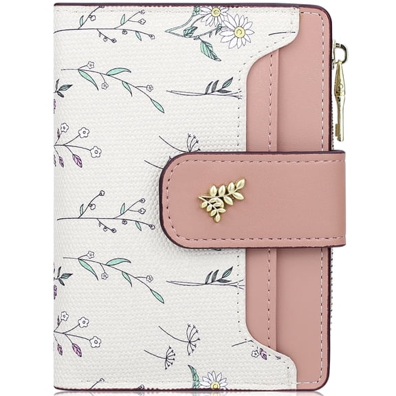Farcauo Womens Wallet Cute Small Wallets for Women Thin Pink Women's Wallet Kawaii Flower Card Wallets for Women Ladies