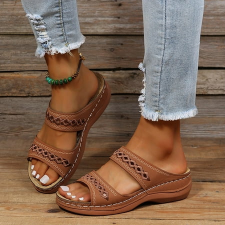 

Ovzne Slippers For Women Booties Womans Slippers Women S Ladies Fashion Casual Sandals Wedges Shoes Outdoor Slippers Womens Slippers Size 8