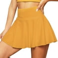 thumbnail image 3 of Xyxonk Skirts for Women Pleated Tennis Skorts Summer High Rise Skort Trendy Running Workout Skirts with Pockets Athletic Skorts Earthy Yellow S, 3 of 6