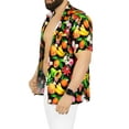thumbnail image 2 of LA LEELA Men's Hawaiian Shirts Short Sleeve Button Down Shirt Men's Tropical Shirts Casual Vacation Summer Party Caribbean Shirts for Men Funny XS Mix Fruits, Black, 2 of 4