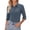 Gray, variant on Women Button Down Shirts 3/4 Sleeve Basic Business Dress Shirt Collared Work Office Slim Fitted Classic V Neck Button Up Blouse Tops Light Purple L