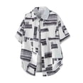 thumbnail image 4 of ZVNAΖH Men's Casual Geometric Print Shirt, Short Sleeve Collared Button Down Top for Summer Vacation & Daily, M-5XL, 4 of 9