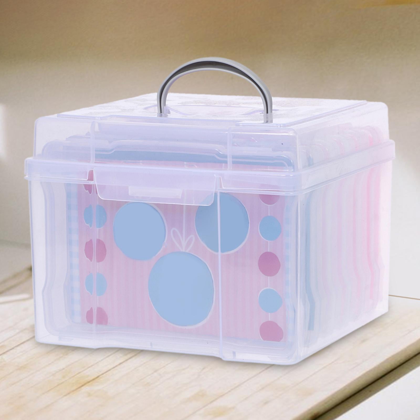 Greeting Card Storage Box Storage Bin Portable File Holder Photos Organizer Box for Card Holiday Letter Office Birthday Gift