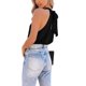 thumbnail image 3 of VISgogo Mujeres Halter Tops, Adultos Summer Loose Tie-up Color sólido Tank Tops (Blanco, Negro, Azul, Albaricoque Claro, Rosa Roja) VISgogo moda, 3 of 5