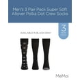 thumbnail image 2 of MeMoi Men's 3 Pair Pack Super Soft Allover Polka Dot Crew Socks - Mens - Male (13-15, Black-Gray), 2 of 7