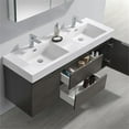 thumbnail image 3 of Fresca Valencia 60" Wall Hung Wood Bathroom Vanity with Double Sinks in Gray Oak, 3 of 5