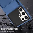 thumbnail image 4 of Wallet Case for Samsung Galaxy S23 Ultra Case with 4-Card Credit Card Holder Slot Shockproof Cover Hybrid Heavy Duty Protection Armor Phone Case Compatible with Samsung Galaxy S23 Ultra-Blue, 4 of 12