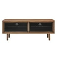 thumbnail image 4 of Media TV Stand Console Table, Walnut, Wood, Metal, Industrial Living Room Lounge Cafe Lobby Hospitality Restaurant, Modern Contemporary HB34573, 4 of 10