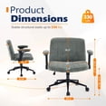 thumbnail image 6 of Ktaxon Office Chair with Chenille Fleece Upholstery, Flip-Top Armrest Desk Chair on Metal Star Base, Adjustable Height & Quiet Casters for Home Study Green, 6 of 8